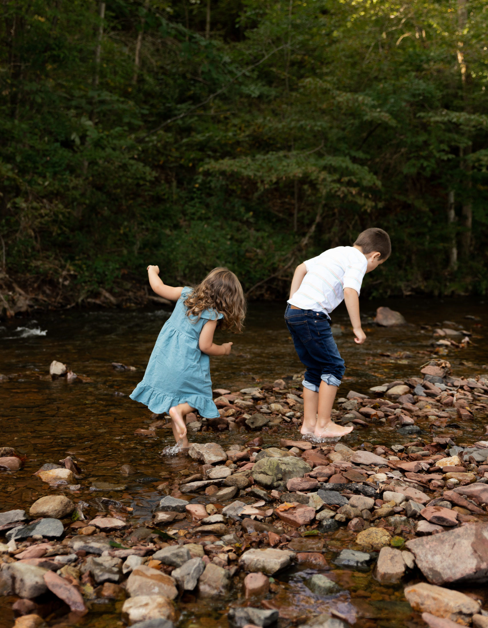 Walking in a creek for things to do with kids in Philadelphia